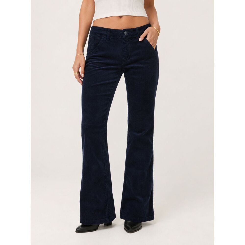 Democracy Ab Solution Corduroy Bootcut Pants Women 14 Deep Navy Blue Stretch